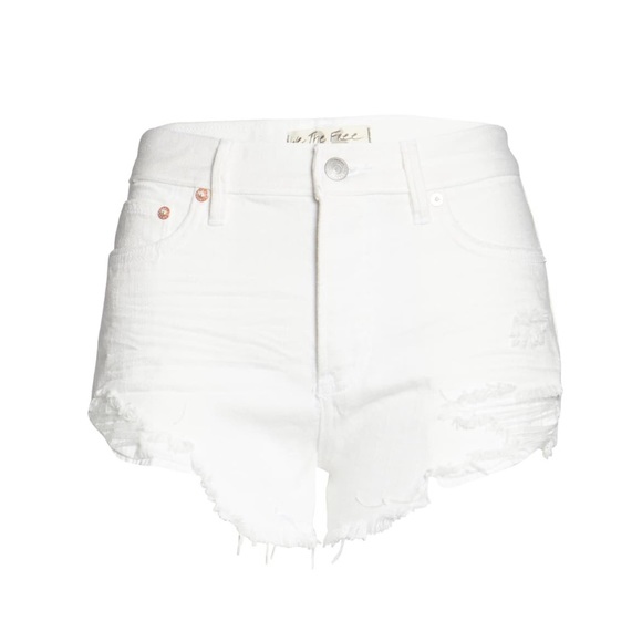Free people white raw edge shorts - Picture 4 of 7